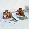 3D Christmas Fireplace Greeting Card Pop-Up Holiday Card for Festive Wishes Cozy Holiday Home Decoration