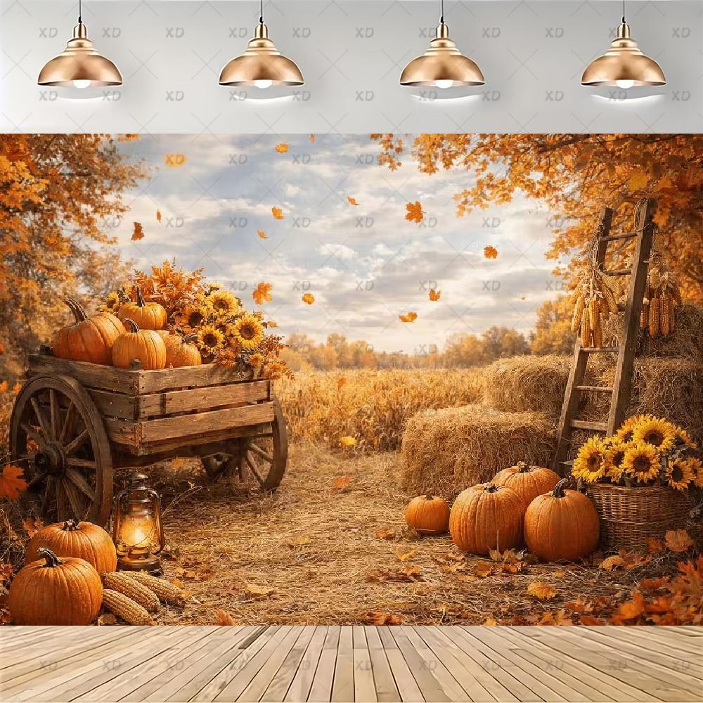 Cozy backdrop for the autumn harvest, Bethlehem Thanksgiving party decoration, background for the festival of the4973