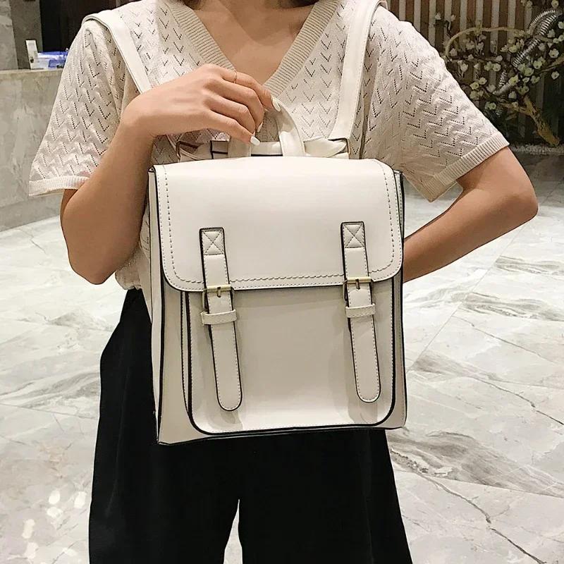 New Solid Soft Interior Compartment Backpacks 2026  Casual Flap Pocket Bags for Women Interior Zipper Pocket  Backpacks