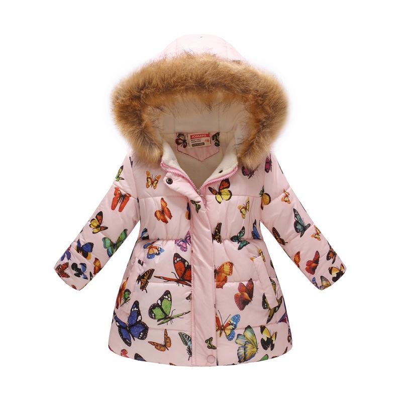 Winter Long Cotton Jacket for Coats Girl Clothes Children's Clothing Thicken Outerwear Parka Kids 3-10 Years Old Girls