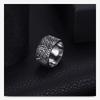 12MM Men's Titanium Steel Fashion Ring with Embedded Diamonds - Versatile Design, 8 Rows of Diamonds