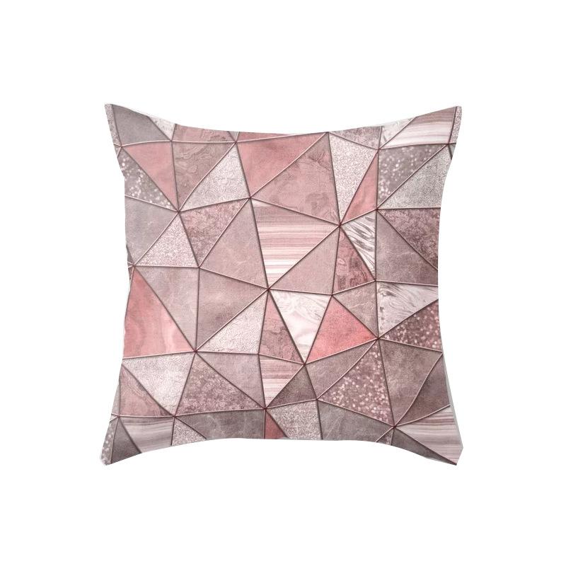New Pink Marble Ultra-short Velvet Pillowcase Home Sofa Car Cushion Cover Can Be Selected for Your Own Pattern