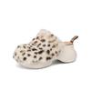 Fashion Vintage Rabbit Hair/wool Autumn and Winter Plush Slippers Women's Fashion Black Brown Warm Outdoor High Heel Cotton Shoes