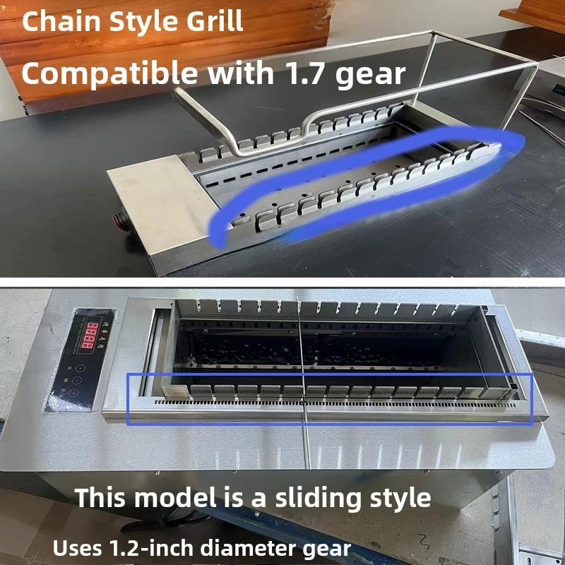 Stainless Steel Rotating Gear BBQ Skewer 29cm Automatic Meat Kebab Stick Camping Outdoor Barbecue Cooking Accessories