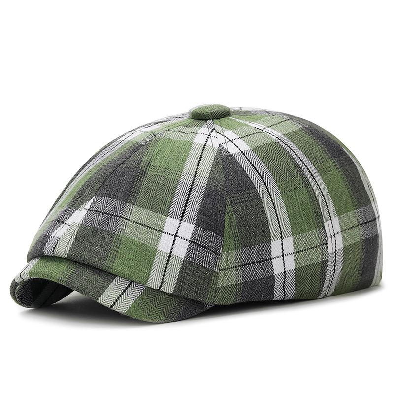 Farbe Karo Baskenmütze Damen Britische Retro Achteckige Mütze Herren Literarische Lässige Schiebermütze Dünne Outdoor Sonnenhut