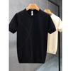 Men S Slim Fit Short Sleeve Knit T Shirt Apricot Casual Spring Autumn