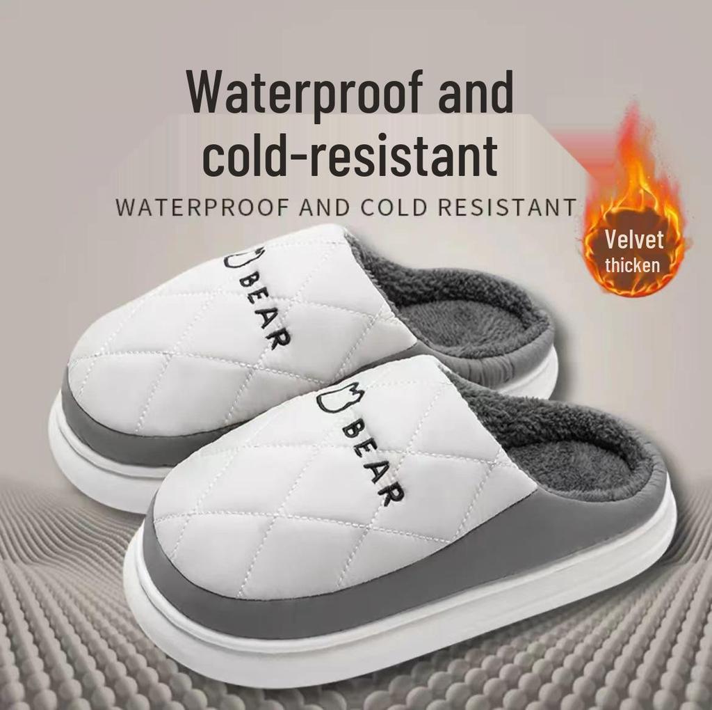 Warm Furry Non-Slip Winter Cotton Slippers with Thick Sole for Men & Women