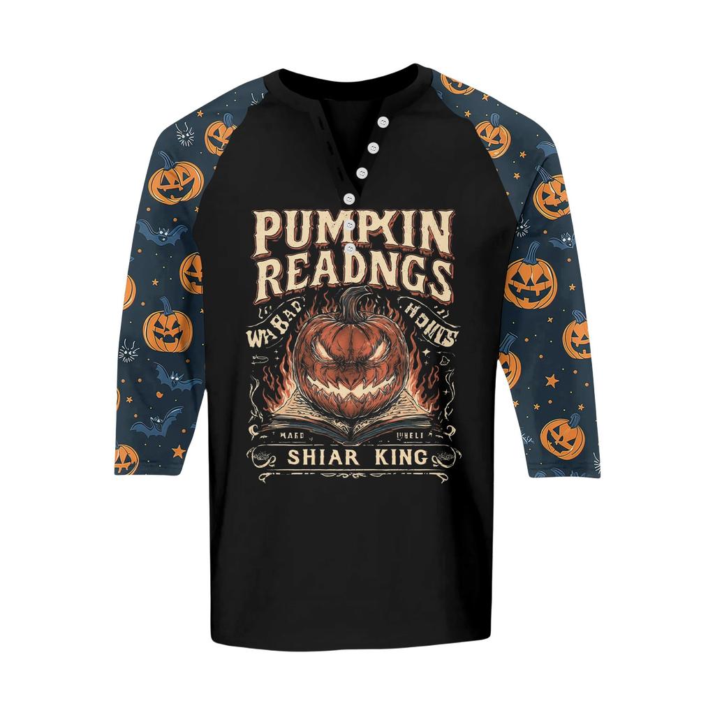 Pánské propínací tričko s kontrastním raglánovým 3/4 rukávem