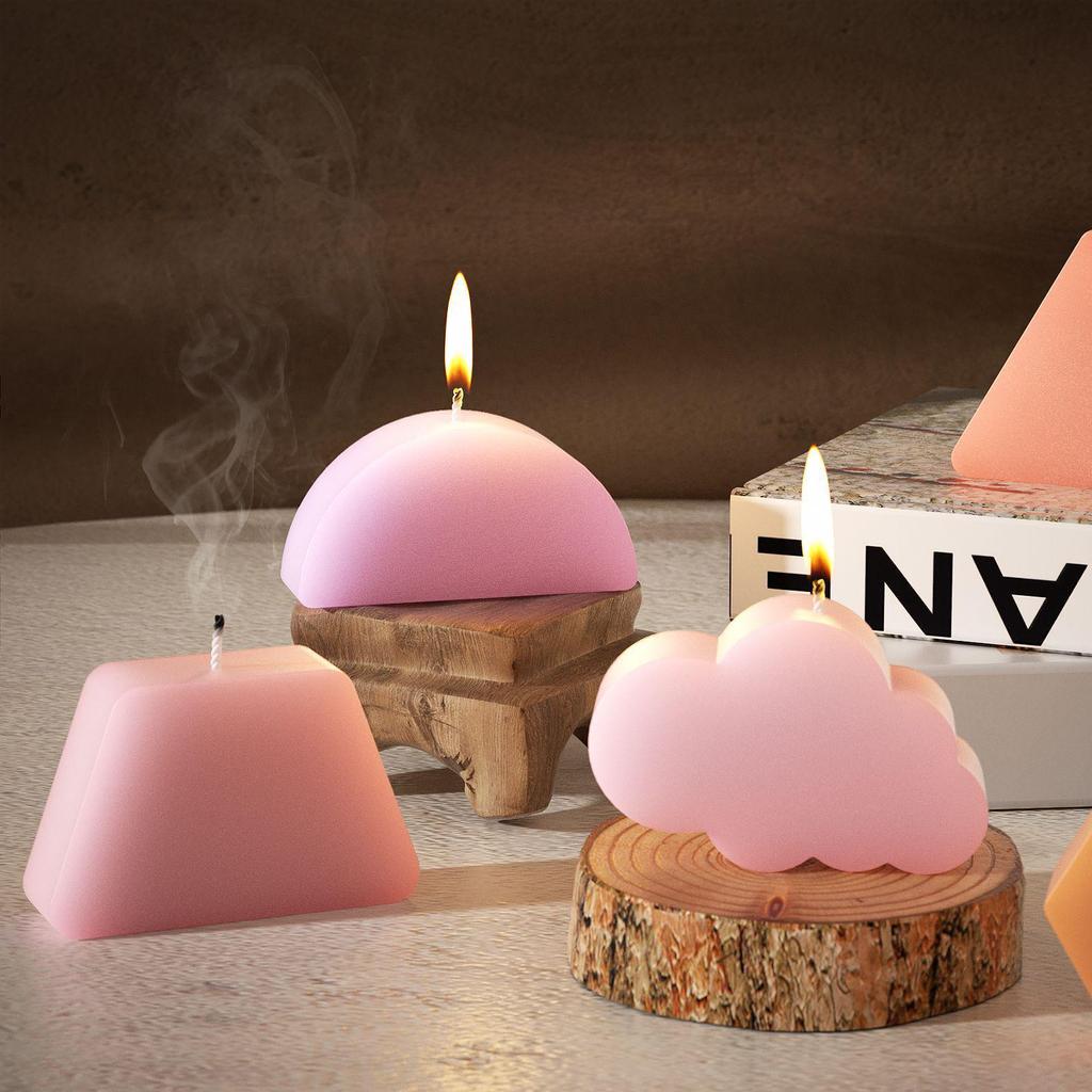 DIY Silicone Mold for Triangle, Square, Circle, Pentagon, Semicircle, Trapezoid, and Cloud Aromatherapy Plaster Candles
