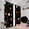 2pcs,2D Plane Printing Curtains&Window Treatment Christmas Cartoon Polyester Fabric (without Rod) Decorations Inside Ldeal for