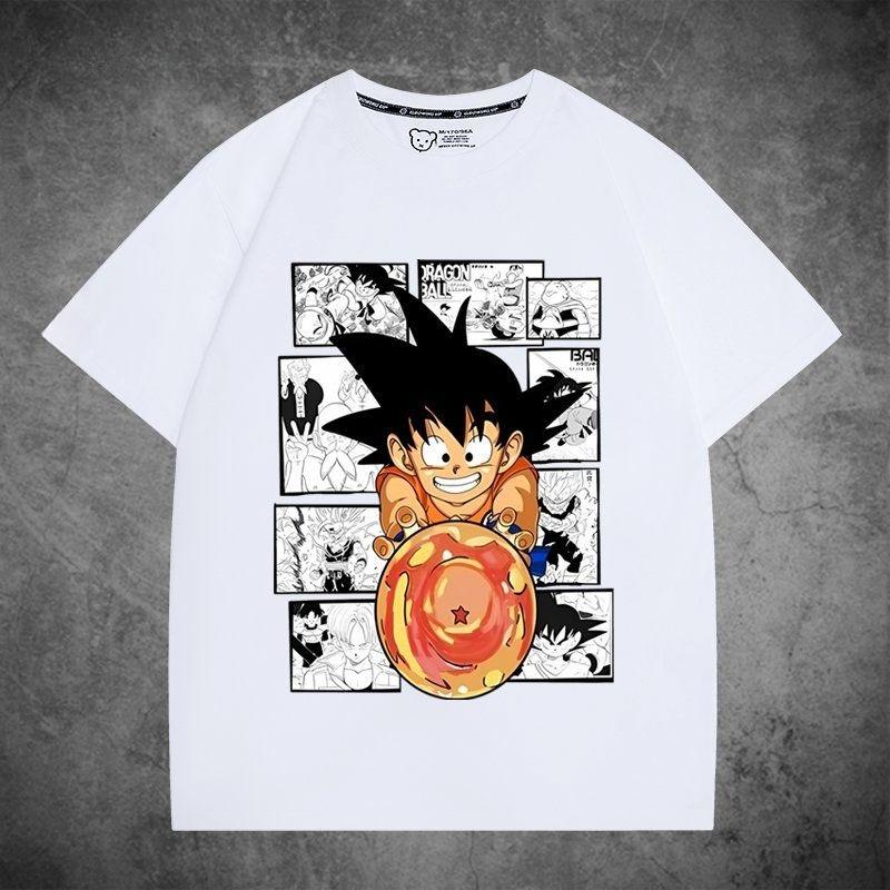 Dragon Ball Wukong joint short-sleeved T-shirt male queen big hand-painted same men's and women's pure clothes loose halfsleeves