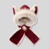 Plush Hat for Women In Winter Fox Ears Cute Scarf Integrated Hat Plus Velvet Warm Windproof Outdoor Riding Hat