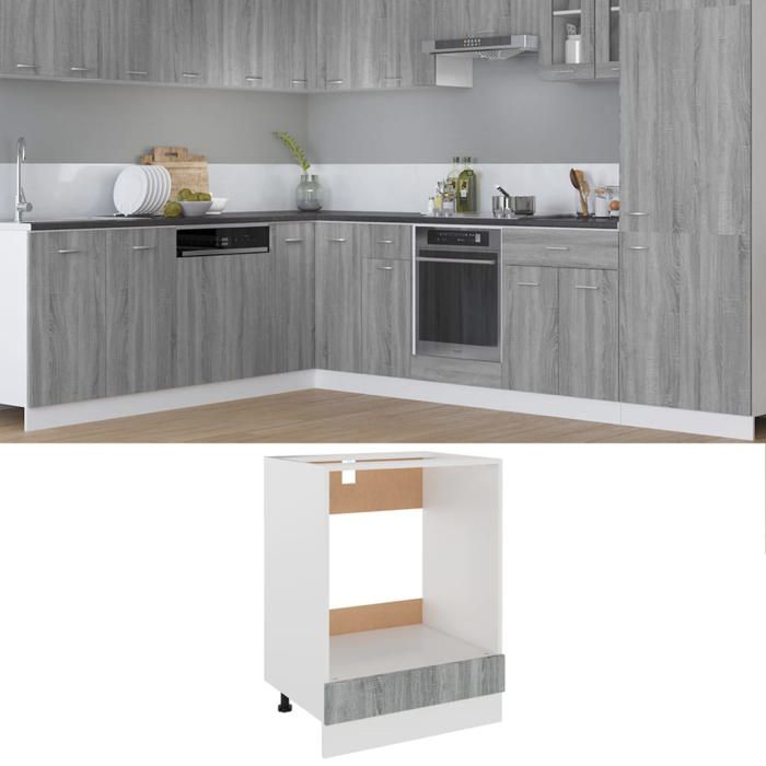 VidaXL Meuble de four "Riga" Gris Sonoma 60 x 46 x 81,5 cm Bois d'ingénierie 825835
