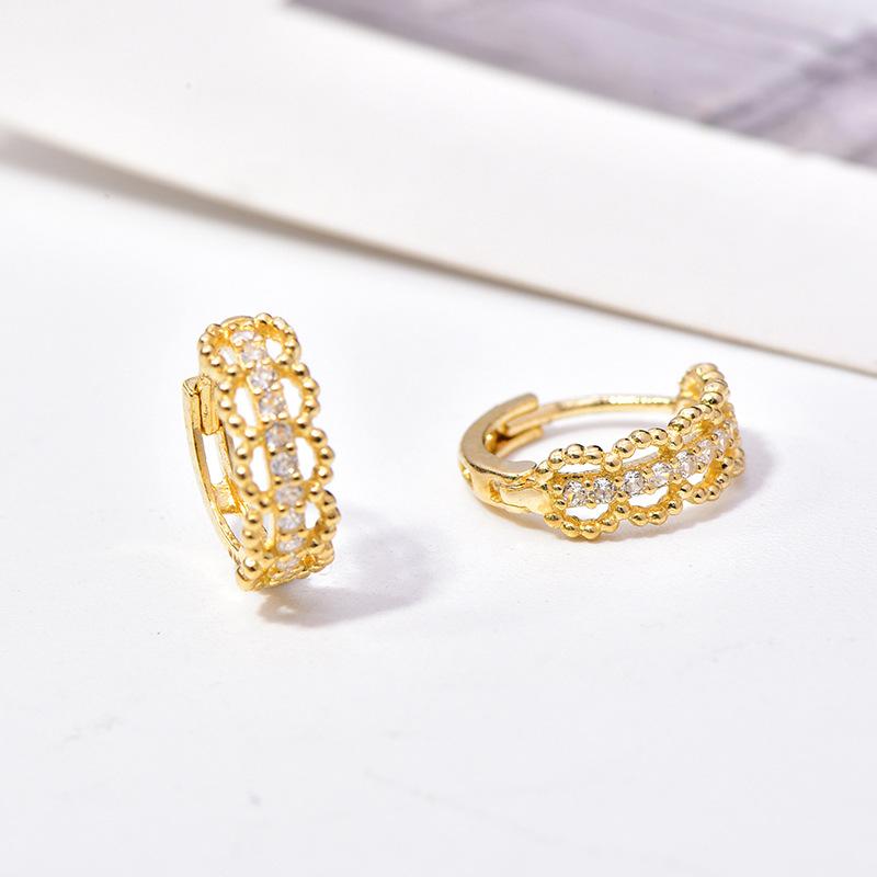 Exquisite Sweet Cool Street Pography With Zircon Inlaid Women'S Ear Buckle Shining Sweet Fashion Simple Accessories