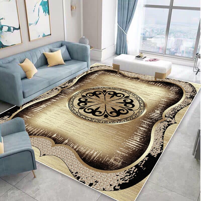 Golden Luxury Style Carpets for Living Room Decoration Home Sofa Area Rugs for Bedroom Cloakroom Anti-slip Floor Mats Washable