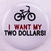 Two-Dollar Bicycle Brooch Badge Pin