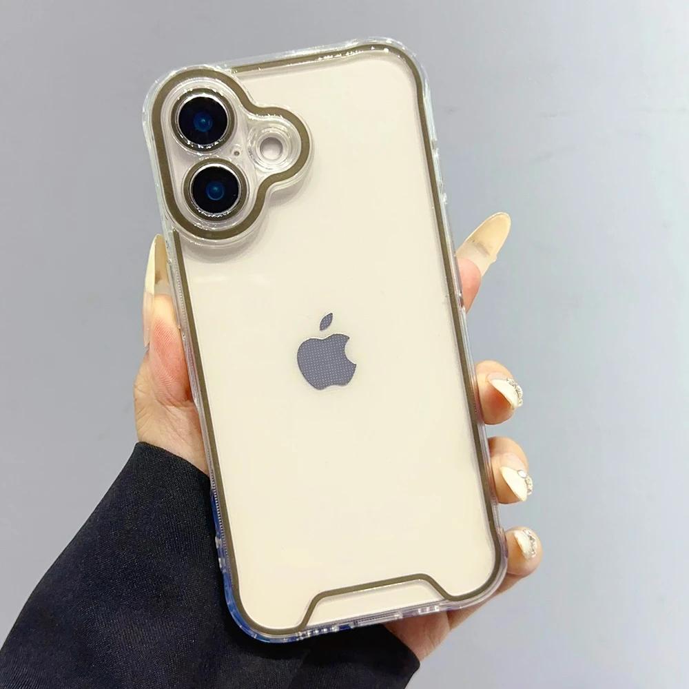 Luminous Neon Fluorescent Clear Phone Case For For Iphone 16 Pro Max 1 14 13 12 11 Plus Camera Protection Soft Shockproof Cover