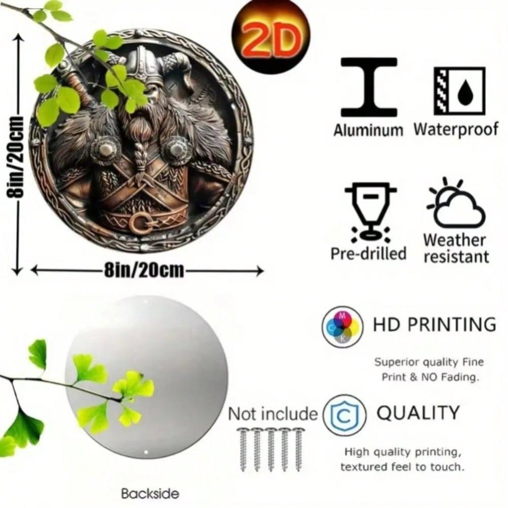 Металлический настенный знак в скандинавском стиле, норвежский декор, круглое алюминиевое искусство 20x20