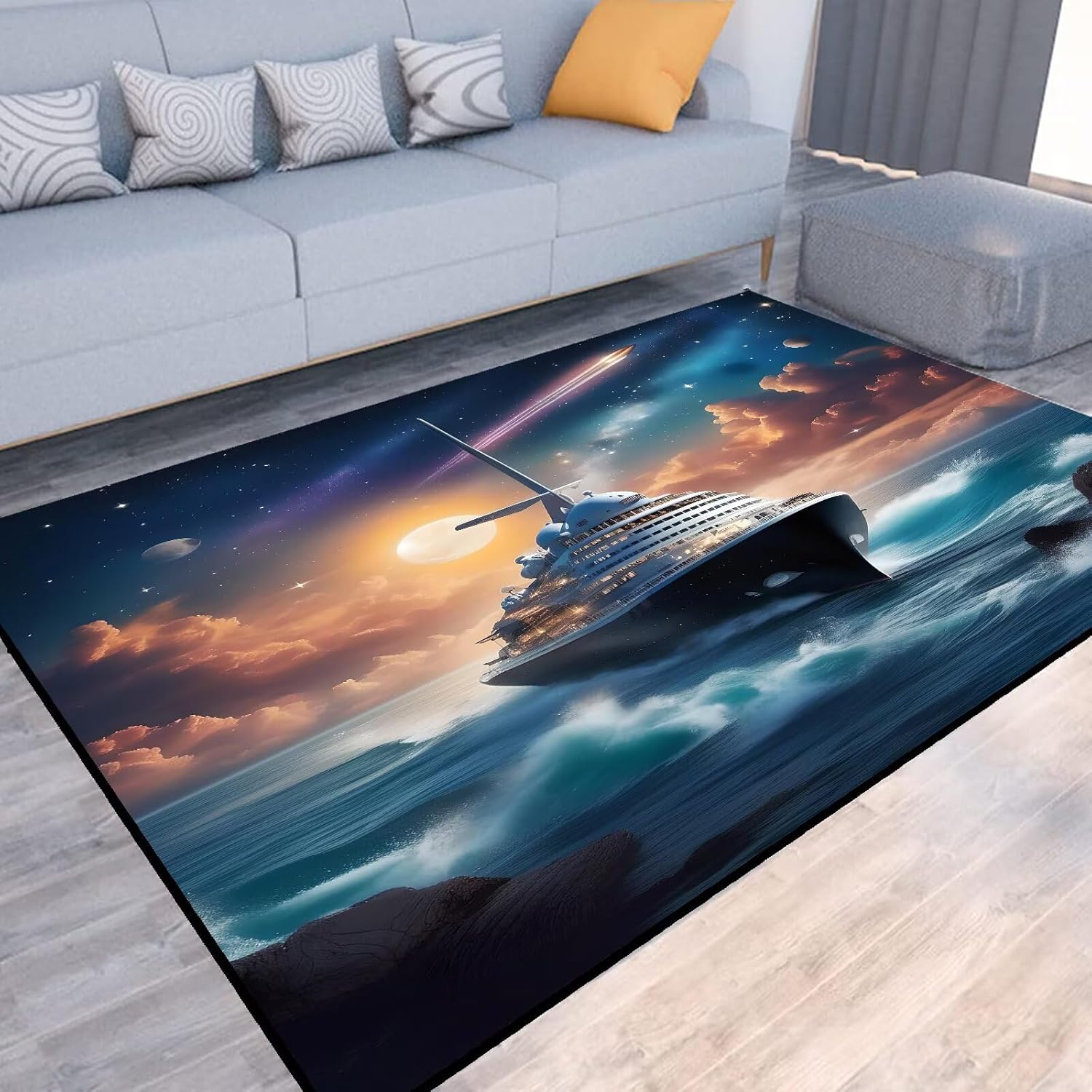 Space Astronaut Galaxy Carpet Mat - Bedroom Game Room Sci Fi Carpet Decoration Starry Space Soft Home Decoration Carpet 40x60cm