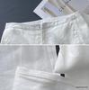Elegant High-Waisted White Cotton-Linen Wide-Leg Pants for Women - Spring 2026 Collection