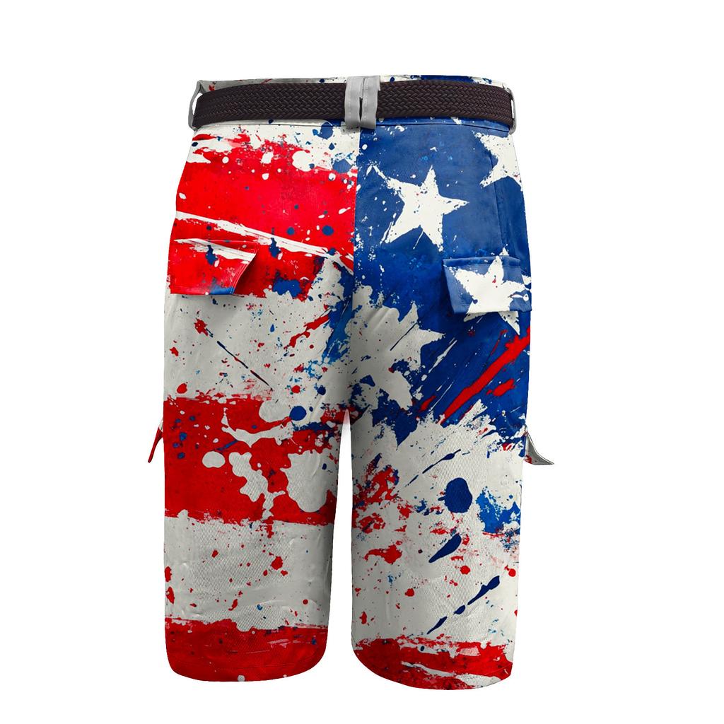 Herren Unabhängigkeitstag Bedruckte Mehrfach-Taschen Workwear Shorts