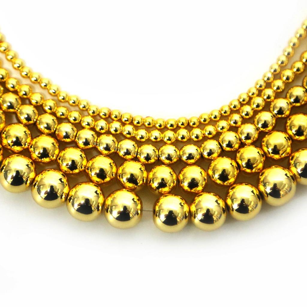 Hematite Beads Natural Stone Loose Beads For Jewelry Making Ball Bracelets DIY Accessories