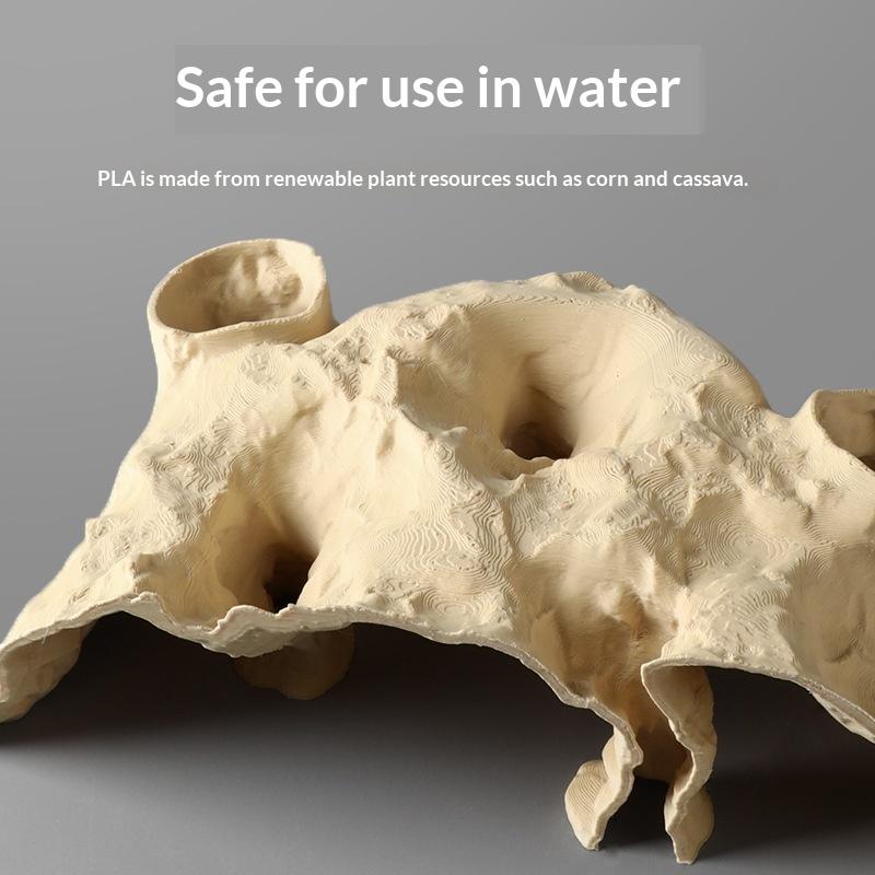 1Pcs 3D Print Natural Curve Under Gravel Tunnel Cave Aquarium Decor Fish Tank Underground Cave For Fish Reptile Shelter