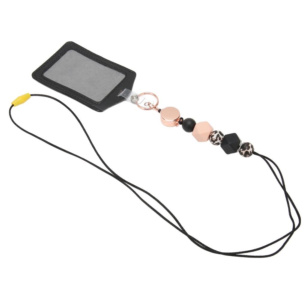 Silicone Retractable Bded Lanyard with Transparent ID Holder Multi Purpose Badge Holder for Students Worker