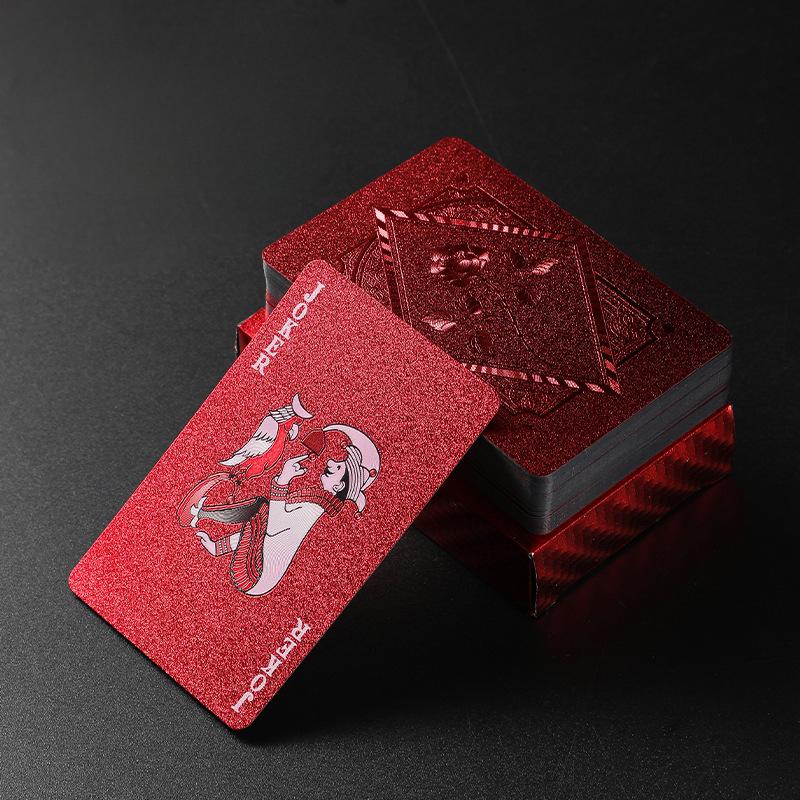 PVC Waterproof Anti Folding Thick Red Playing Cards Board Games for Family Outdoor Picnic Kill Time Entertainment Toys