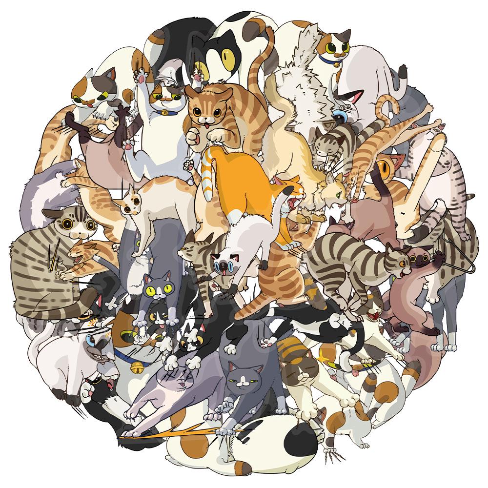 

50 Creative Transparent Cat Stickers for Water Bottles, Phone Cases, and Computers (50 Sheets/Set) No