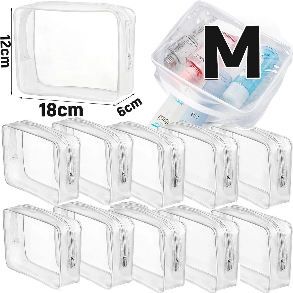 1/12 Stück Transparente PVC Aufbewahrung Reise Organizer Klare Kosmetiktasche Kosmetiktasche für Kosmetiker Beauty-Koffer Kulturtasche Waschbeutel
