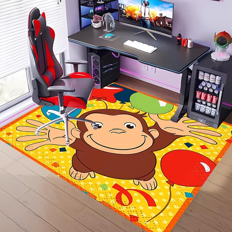 1pc Curious George Entrance Mat, Non-Slip Mat Area Rug,Room Decor, Outdoor Decor, Kitchen Rug,Doormat - Machine Washable, Easy to Clean