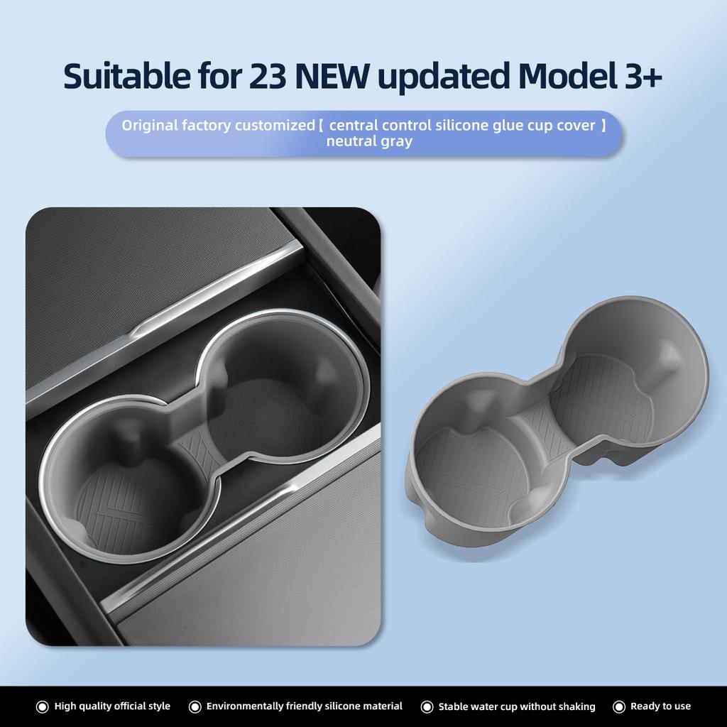 Water Cup Holder For Tesla Model3 Highland 2025 2025 Central Control Drinks Holder Rear Seat Water Cup Cover Car Accessories