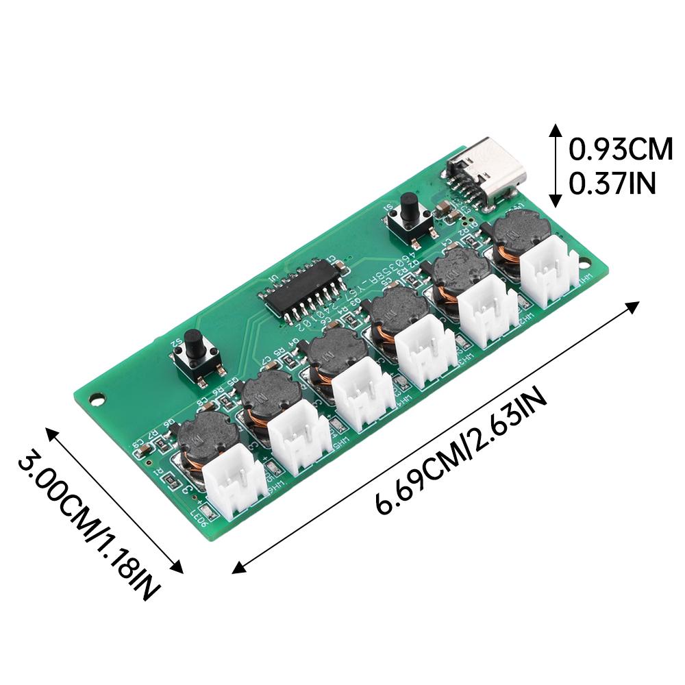 DC5V Six Spray Humidifier Module Type-C USB Mini DIY Kits Mist Maker and Driver Circuit Board Ultrasonic Atomizer