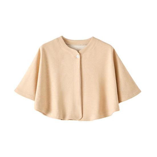 Women Shawl Solid Color Button Closure Autumn Winter Windproof Shawl Hemming Protection Loose Fit Soft Shawl Wrap