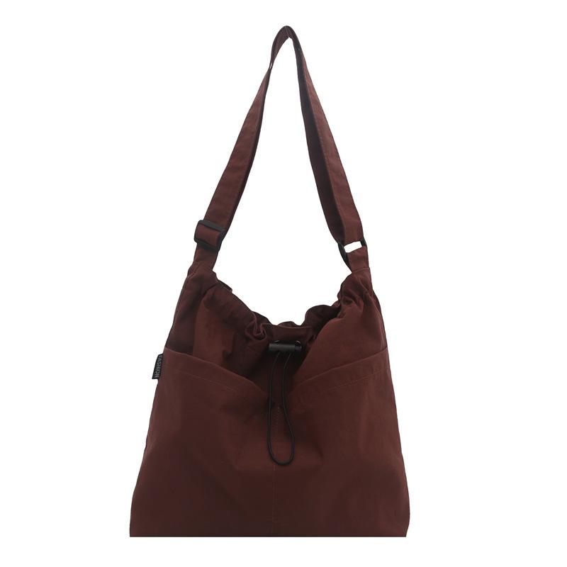 

New casual large bag women s shoulder bag nylon cloth tote bag large capacity class commuter messenger bag коричневий