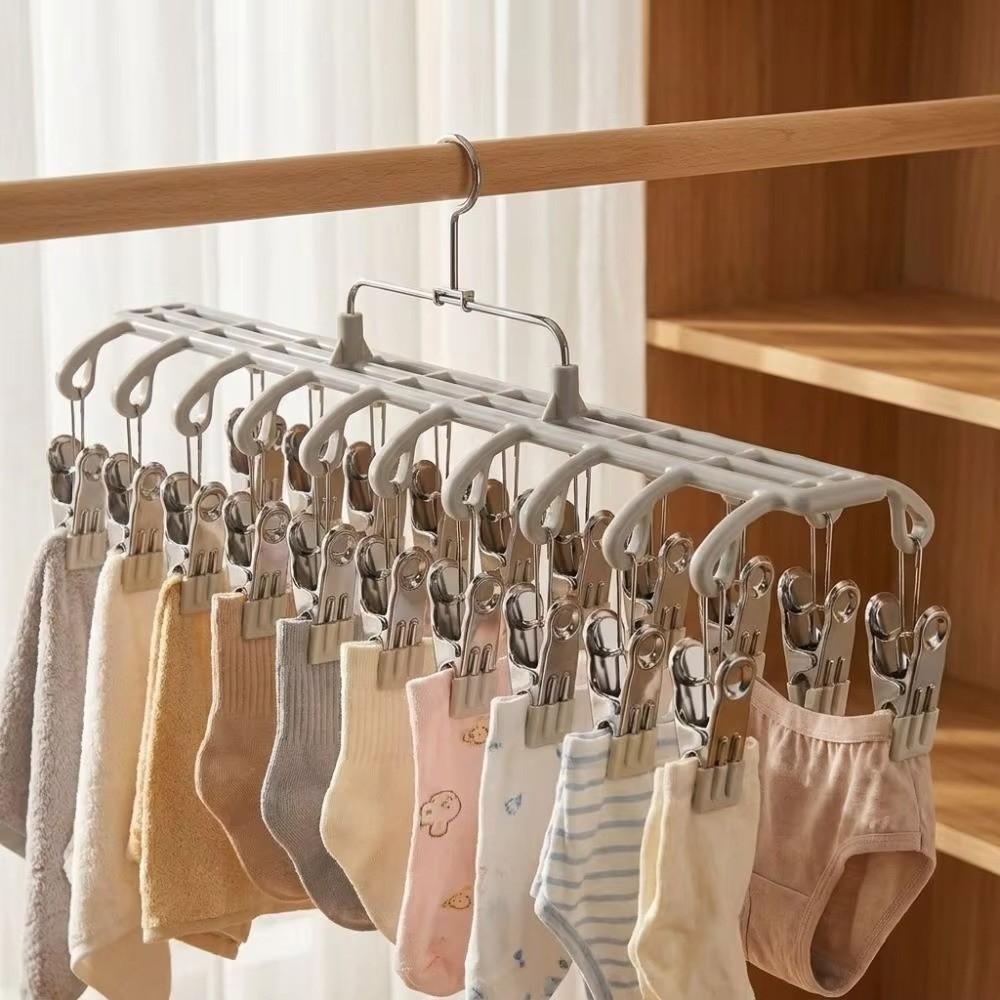 20 Clips Drying Clothes Hanger Non-marking Camisole Bra Clips Trouser Hanging Hook Drying Rack