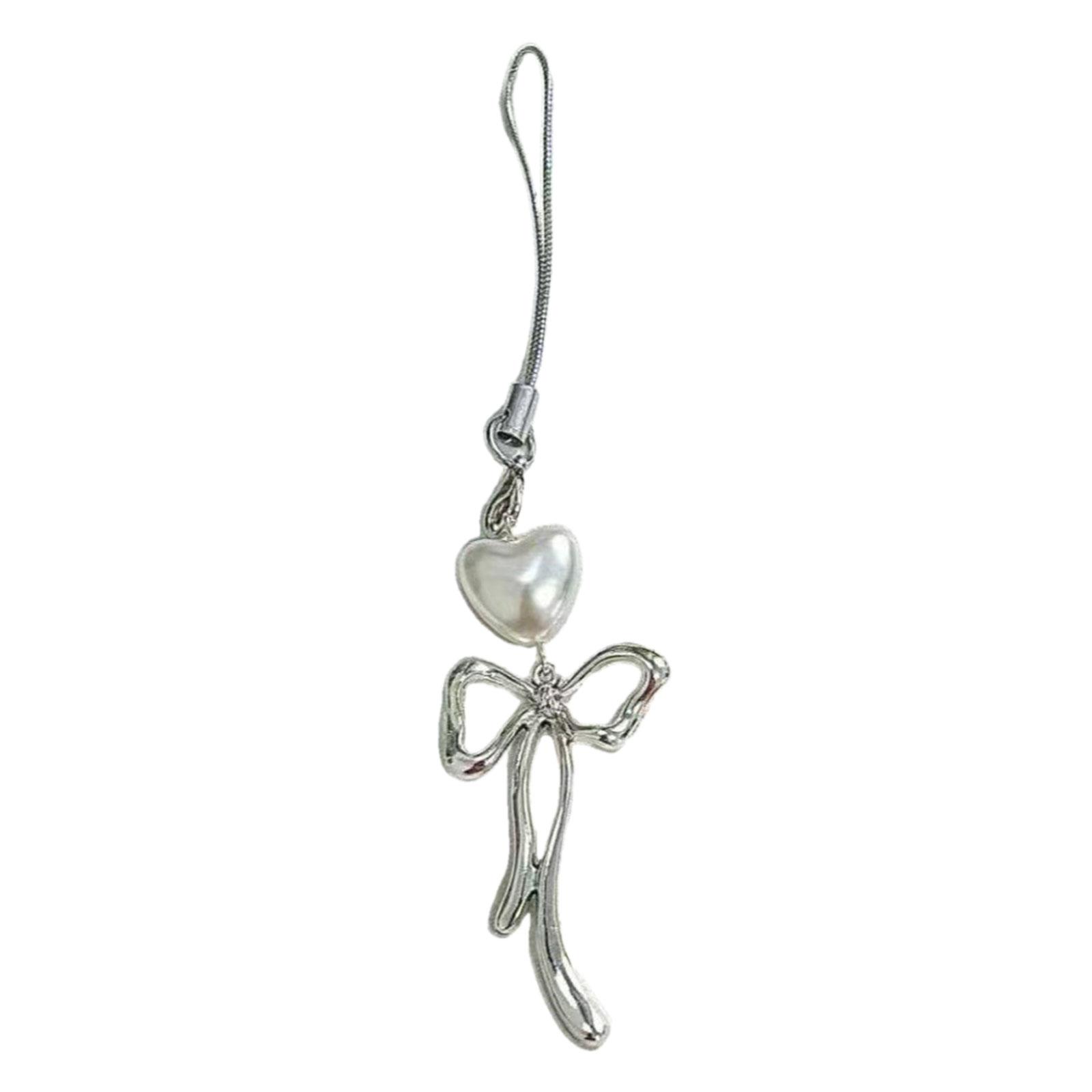 

Элегантный серебряный брелок-бантик в форме сердца, подвеска-подвеска в форме сердца ручной работы для женщин, модное украшение для рюкзака 2