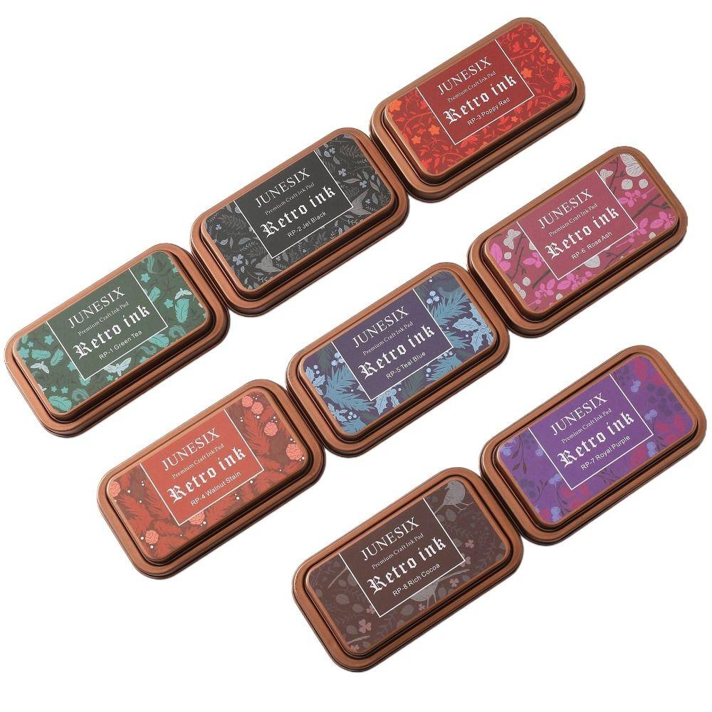 Portable Acid-Free DIY Crafts Ink Pads Quick Drying Safety Self Ink Stamp Vintage Durable Student Supplies Art Journaling