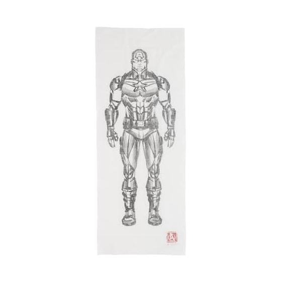 Marushin Tenugui Towel Marvel Captain America / Stand Made in Japan Oka Fabric