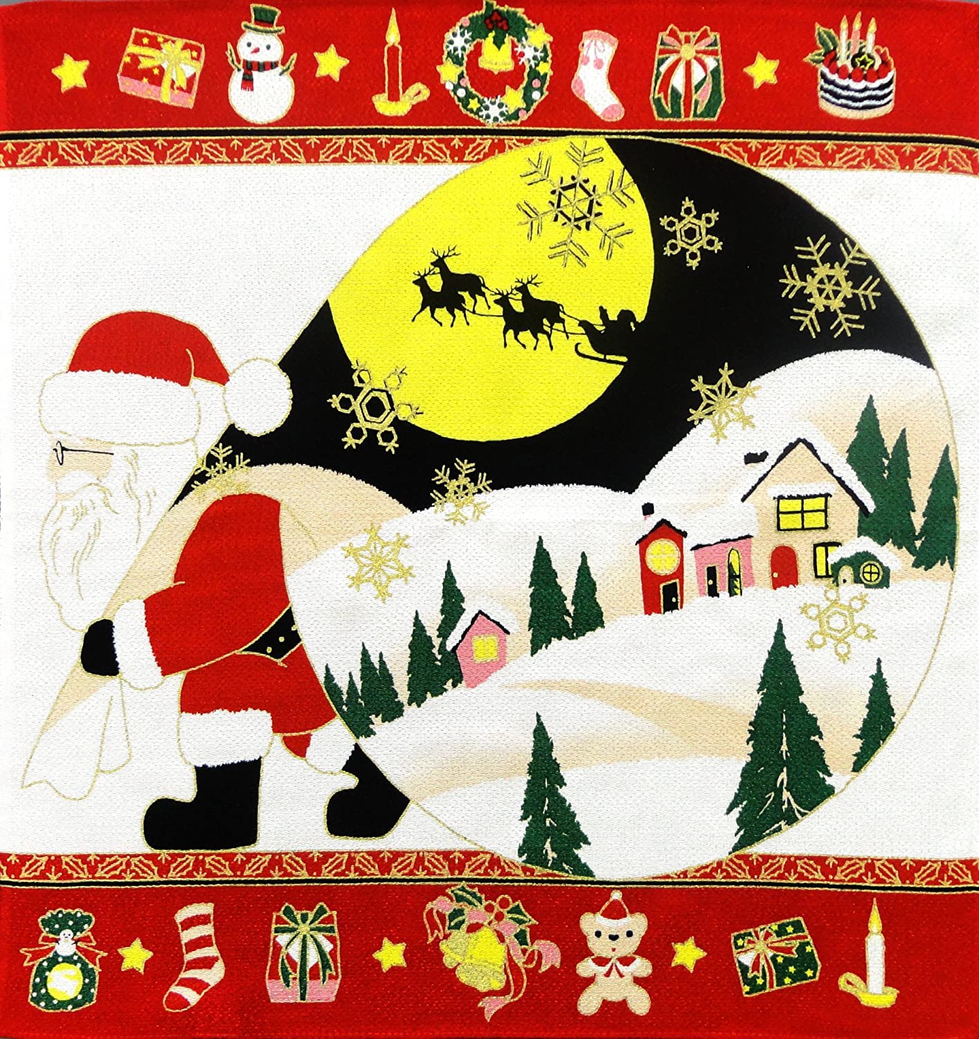 

Maruzen Furoshiki Crepe Width Santa Claus White 48 x 48 cm Approx.