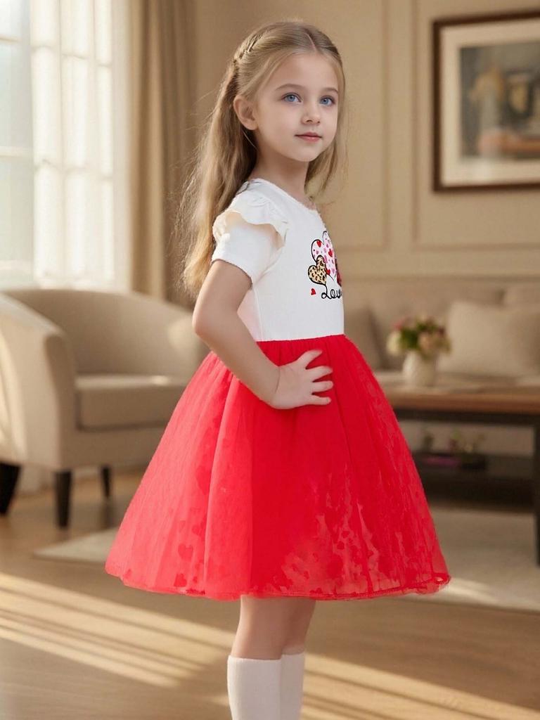 Girls Dress Age 4-7 Years Unicorn Print Summer Dress Kids Princess Tulle Party Dress for Little Girl Birthday Outfit