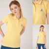 Anemoss Damska koszulka polo z kołnierzykiem, koszulka do gry w golfa z krótkim rękawem, 100% bawełna, różowa, biała, żółta