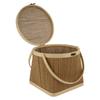 1Pcs Bamboo Storage Basket Exquisite Woven Design Portable Multipurpose Basket for Gift Fruit Egg Outdoor Picnic Use