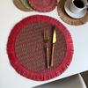 Pastoral paper rope woven placemat ins miscellaneous retro Christmas decorative mat wedding creative paper thermal insulation table mat