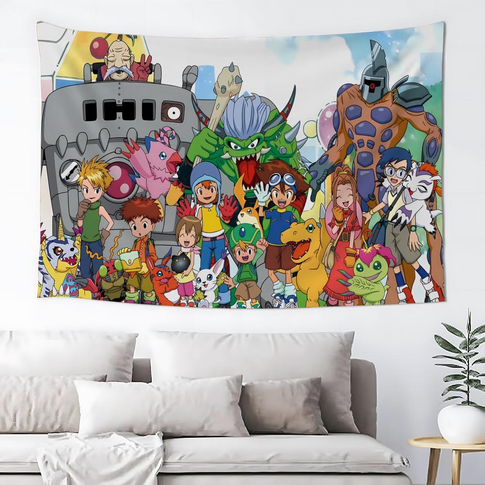 Tapestry Anime Tapestry Wall Hanging Bohemian Wall Tapestries Mandala Home Decor Accessories D-Digimon