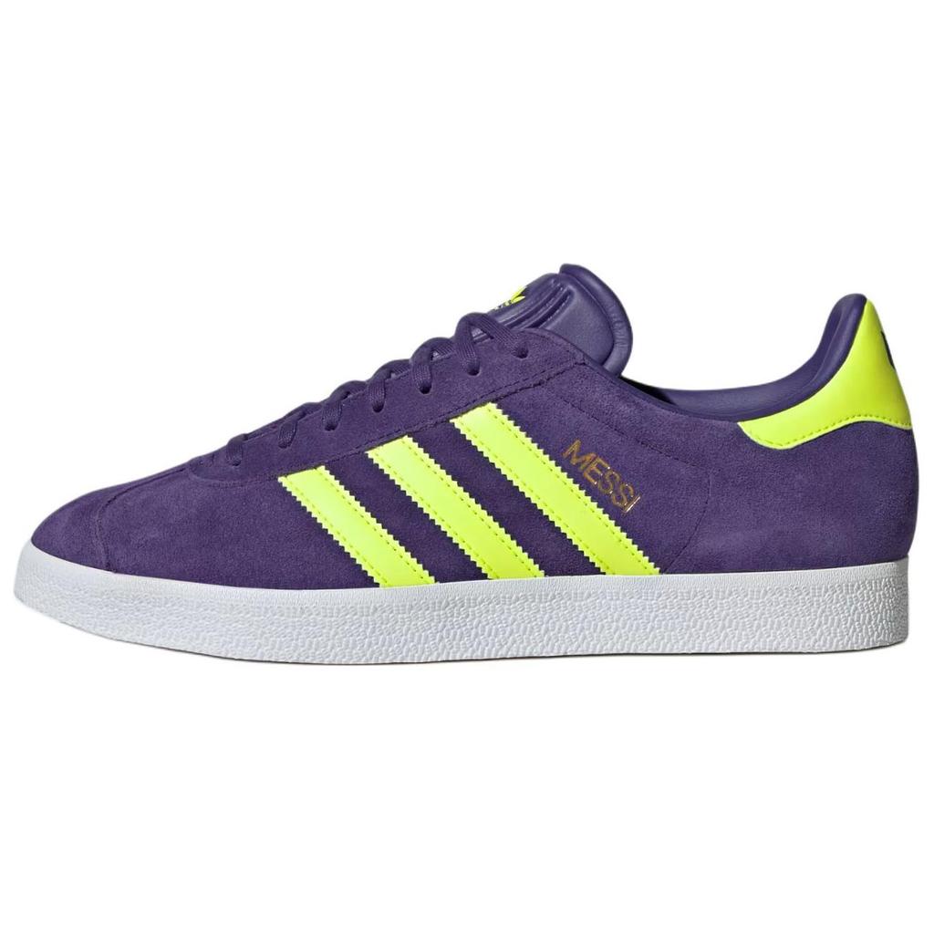 Lionel Messi X Adidas Gazelle Triunfo Estelar Pack Unisex Sneakers Purple Lucid-Lemon Cloud-White IH8164
