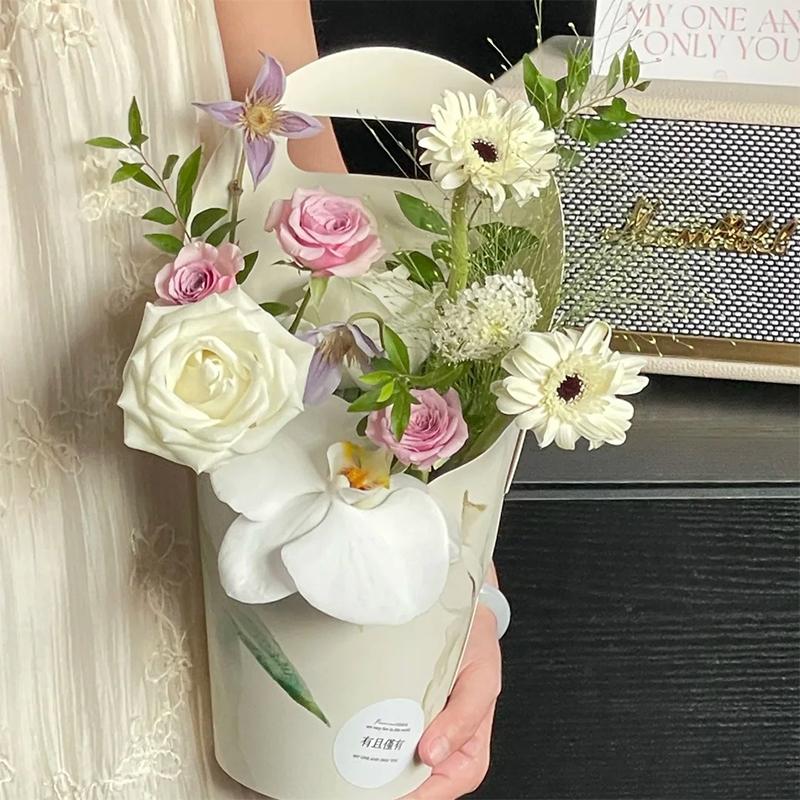 5 Piezas Caja de Flores Impermeable Bolso para Ramo Grueso Caja de Embalaje para Flores Bolso de Papel Kraft Resistente a los Arañazos Para Fiesta Festival