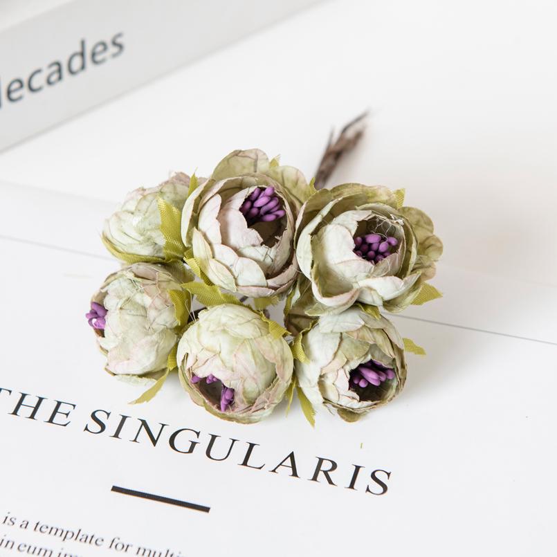 12PCS Artificial Flowers Christmas Decorations for Home Accessories Stamen Wedding Bouquet Garland DIY Gifts Silk Tea Roses Buds