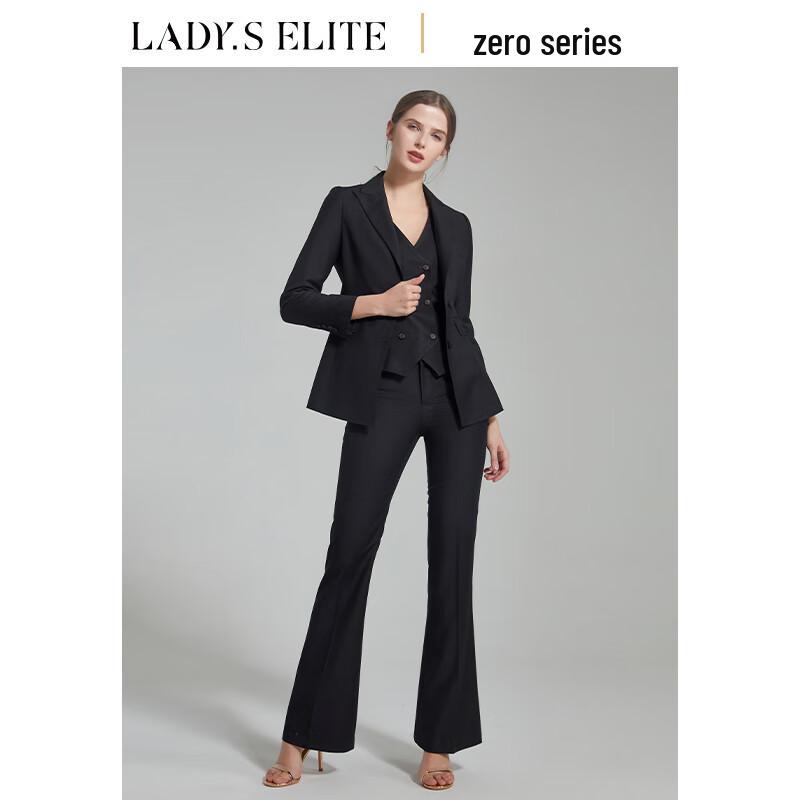 LadyS Elite Piano Black Peaked Lapel Business Suit Collection